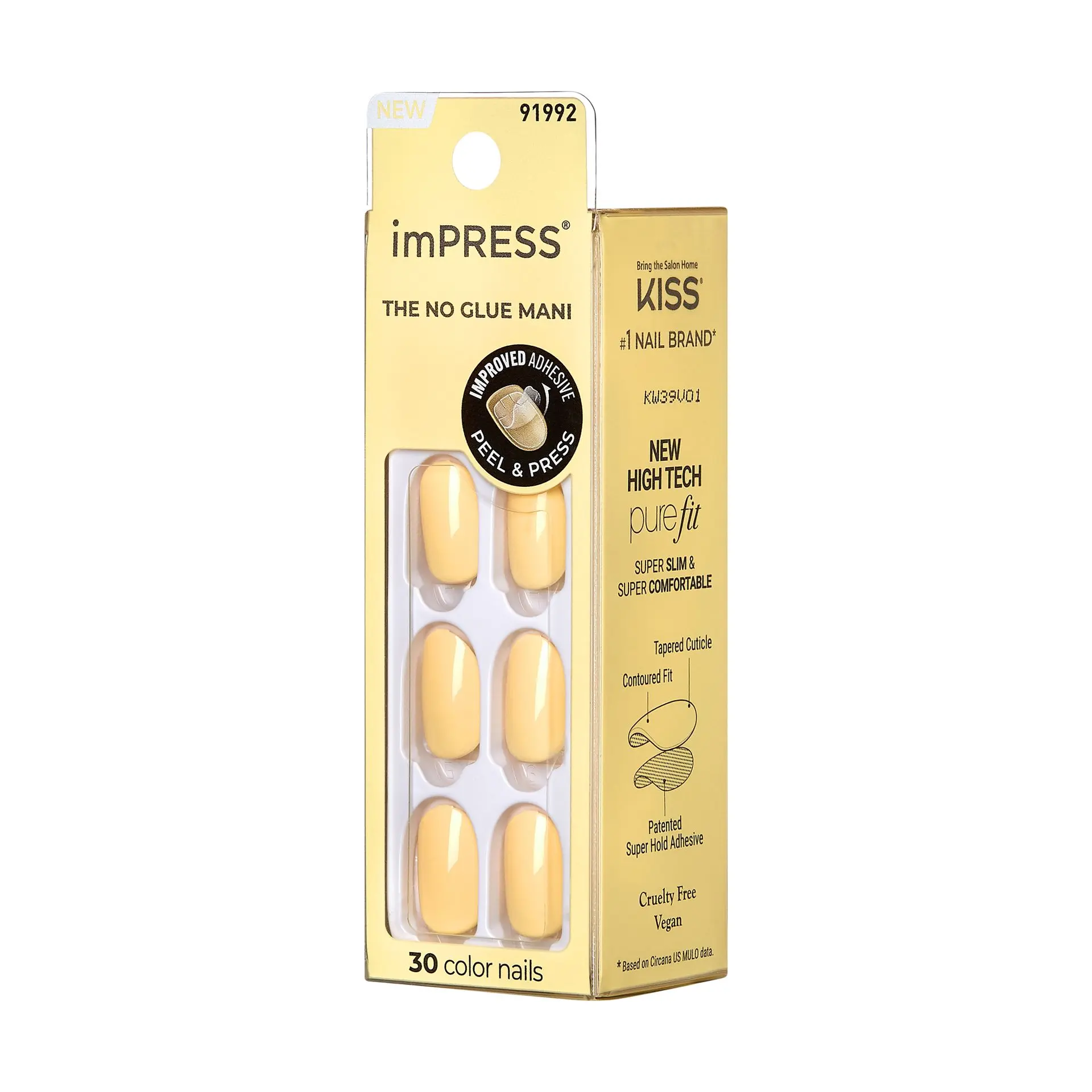 KISS imPRESS Press-On Manicure Fake Nails - Lemon Zest - Image 4