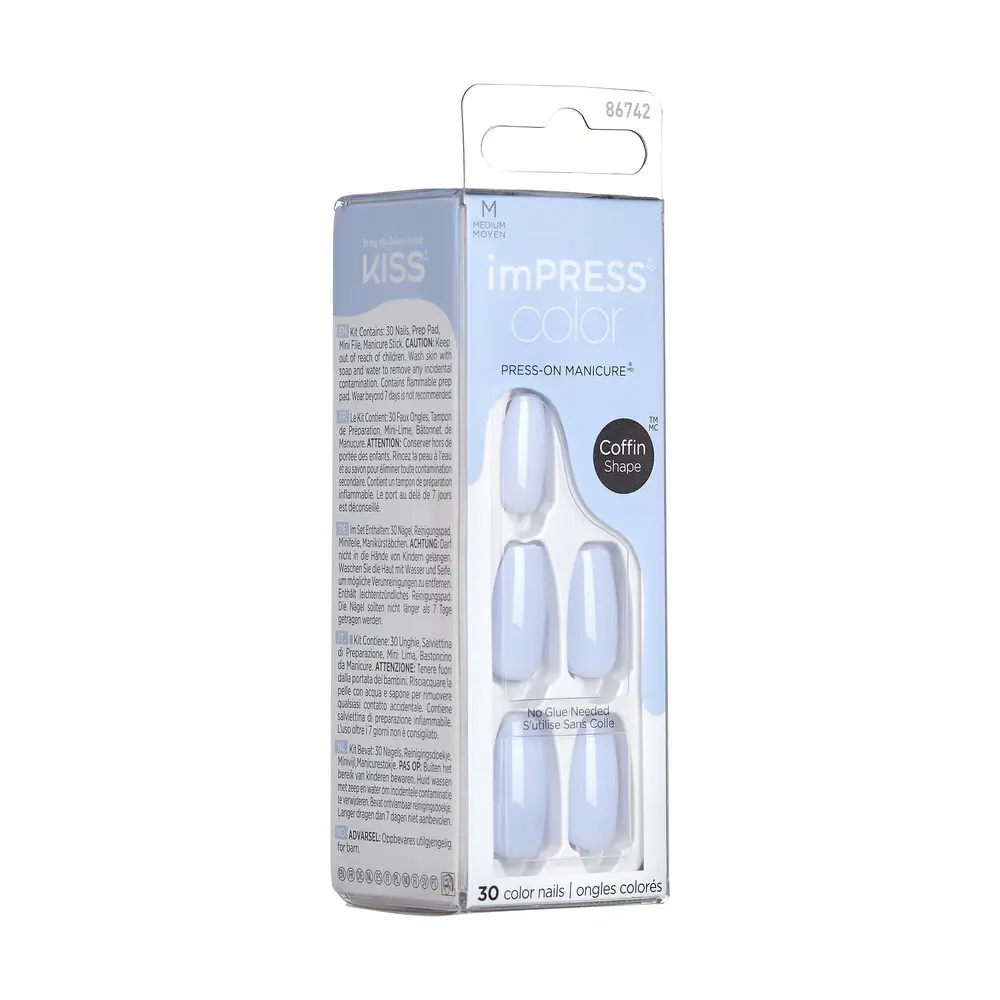 KISS imPRESS Press-On Manicure Fake Nails - Cloudless - Image 4
