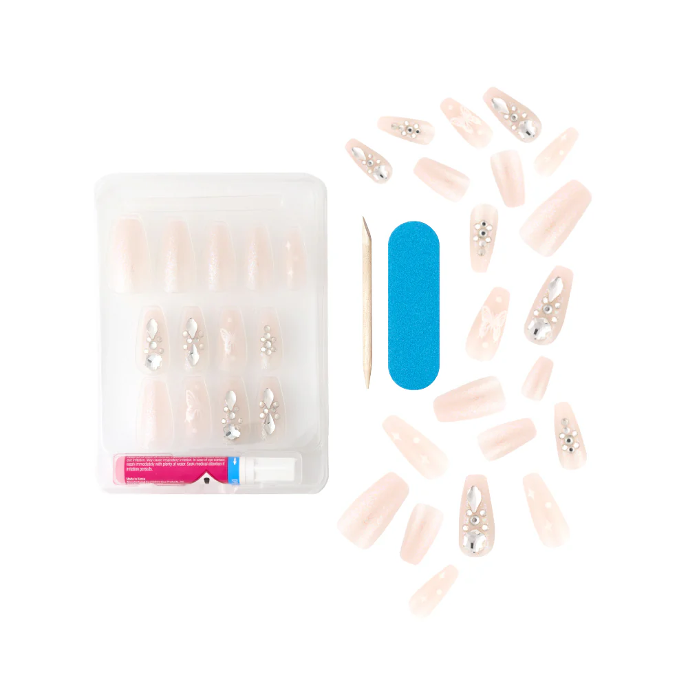 Kiss Majestic Press On Nails - Luxury High Shine Gel Nails with Jewel Design - Image 12