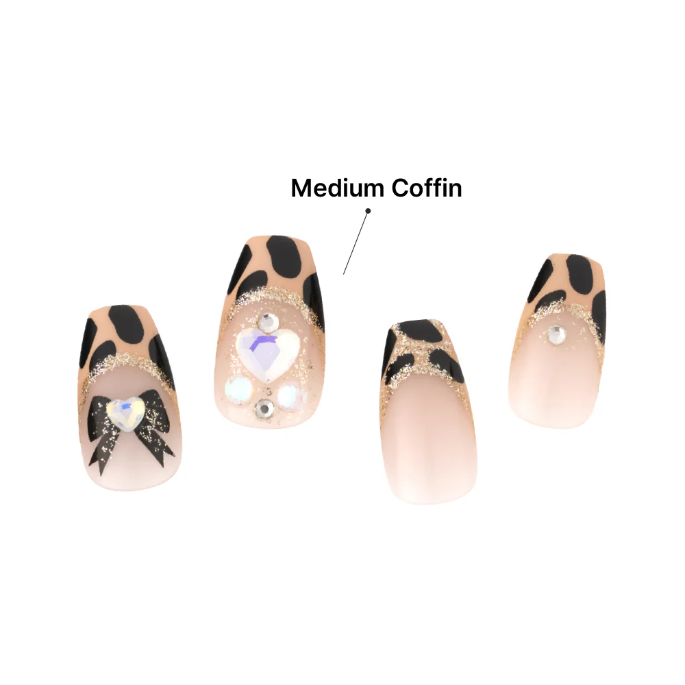 Kiss Majestic Press On Nails - Luxury High Shine Gel Nails with Jewel Design - Image 2
