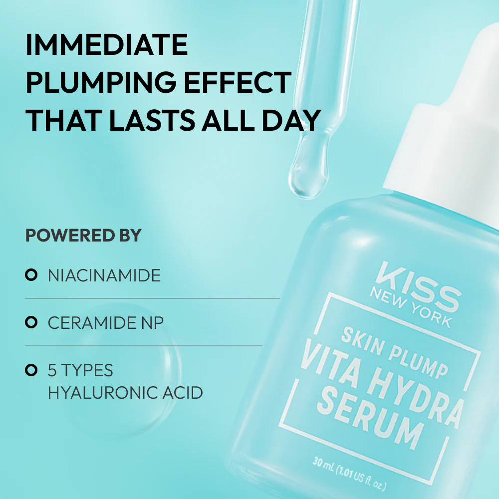 KISS NEW YORK Vita Hydra Serum - 5-Hyaluronic Acid & Ceramide Barrier Repair - Image 3