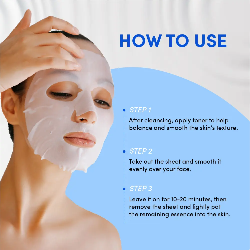 Kiss New York Korean Sheet Mask for Hydration, Brightening, and Anti-Aging – Niacinamide, Collagen & Adenosine (6 Sheets) - Image 16