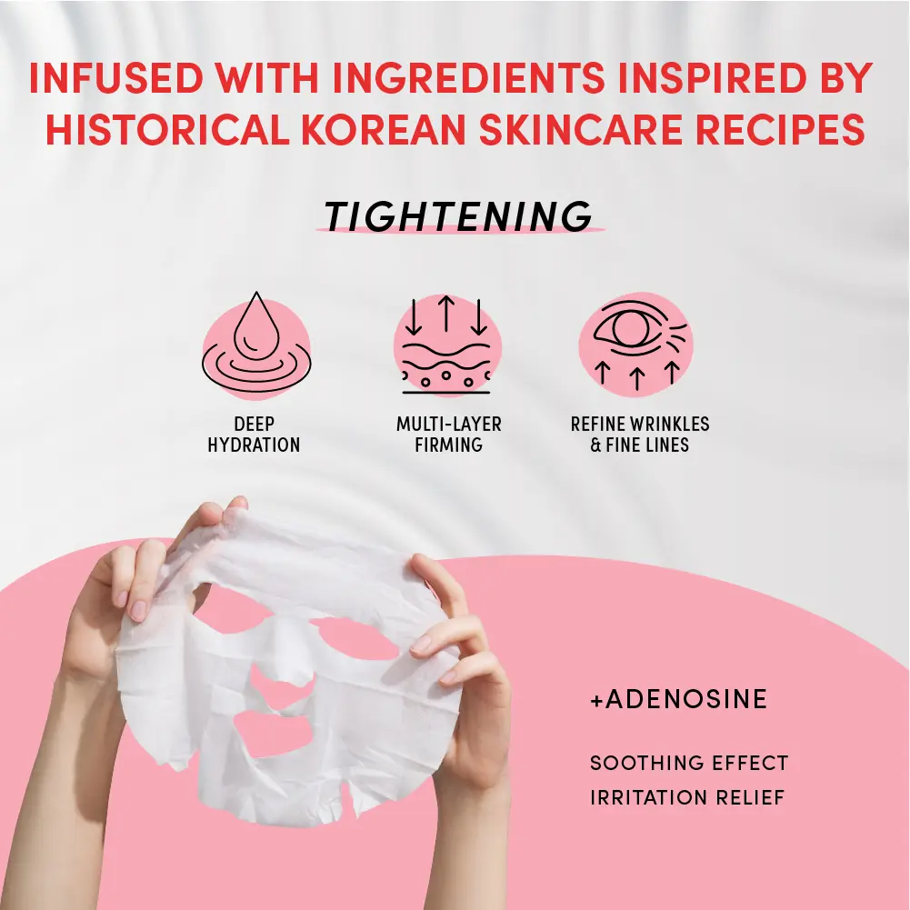 Kiss New York Korean Sheet Mask for Hydration, Brightening, and Anti-Aging – Niacinamide, Collagen & Adenosine (6 Sheets) - Image 23