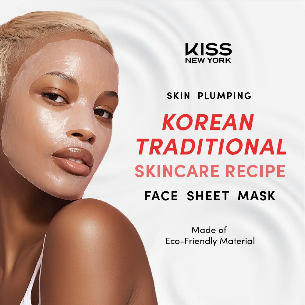 Kiss New York Korean Sheet Mask for Hydration, Brightening, and Anti-Aging – Niacinamide, Collagen & Adenosine (6 Sheets) - Image 24