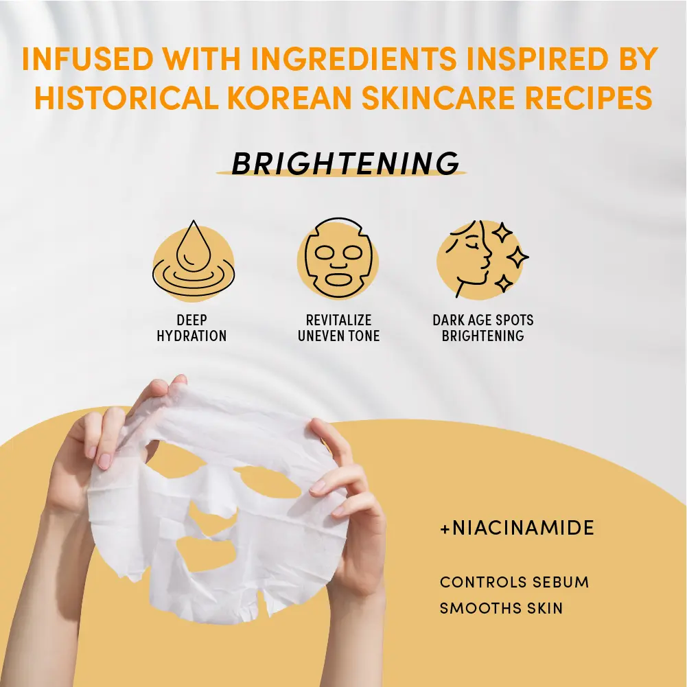 Kiss New York Korean Sheet Mask for Hydration, Brightening, and Anti-Aging – Niacinamide, Collagen & Adenosine (6 Sheets) - Image 3
