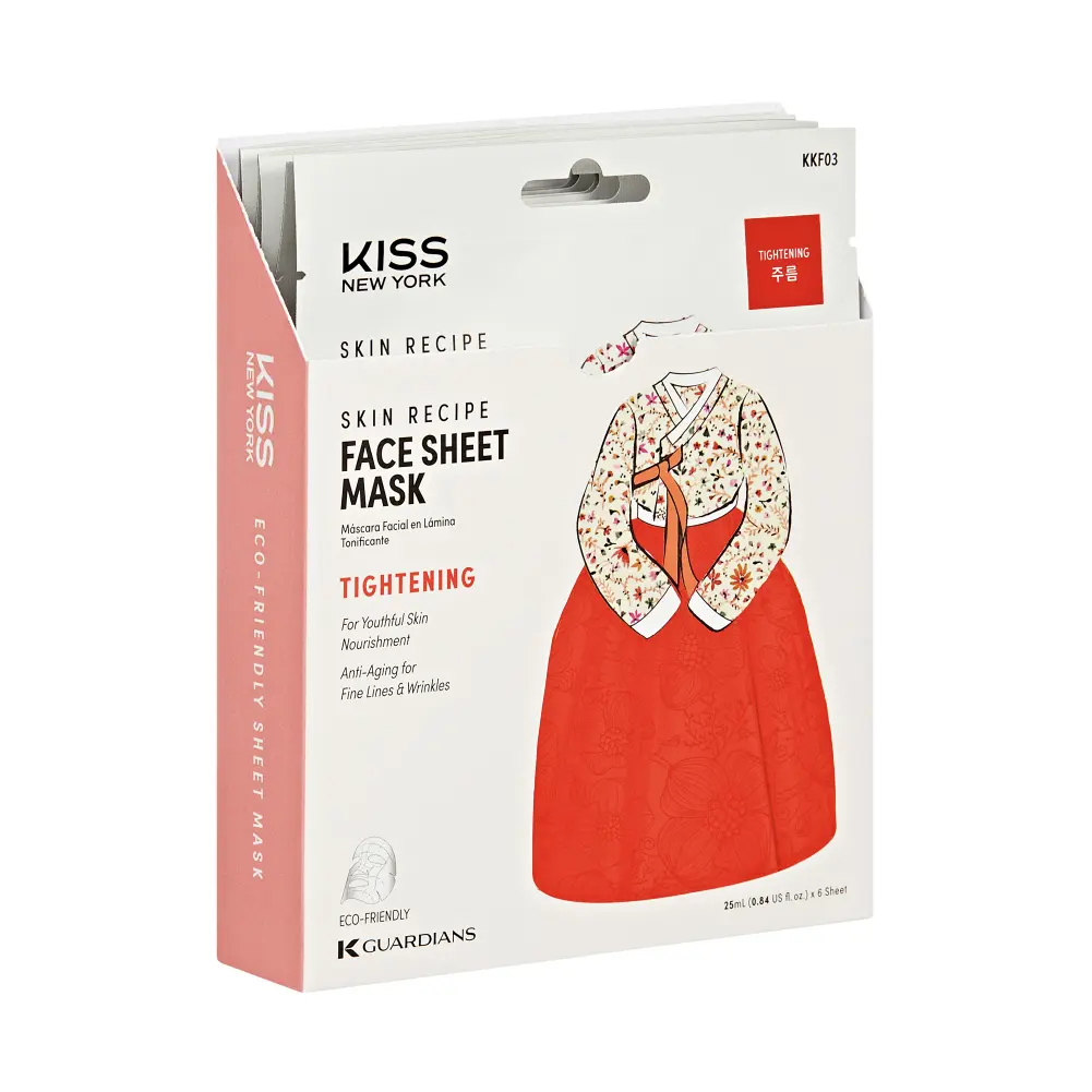 Kiss New York Korean Sheet Mask for Hydration, Brightening, and Anti-Aging – Niacinamide, Collagen & Adenosine (6 Sheets) - Image 30