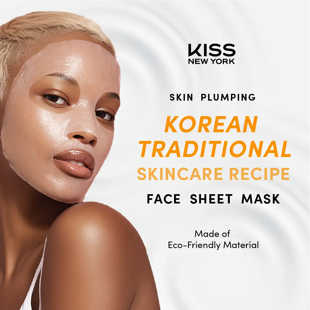 Kiss New York Korean Sheet Mask for Hydration, Brightening, and Anti-Aging – Niacinamide, Collagen & Adenosine (6 Sheets) - Image 4