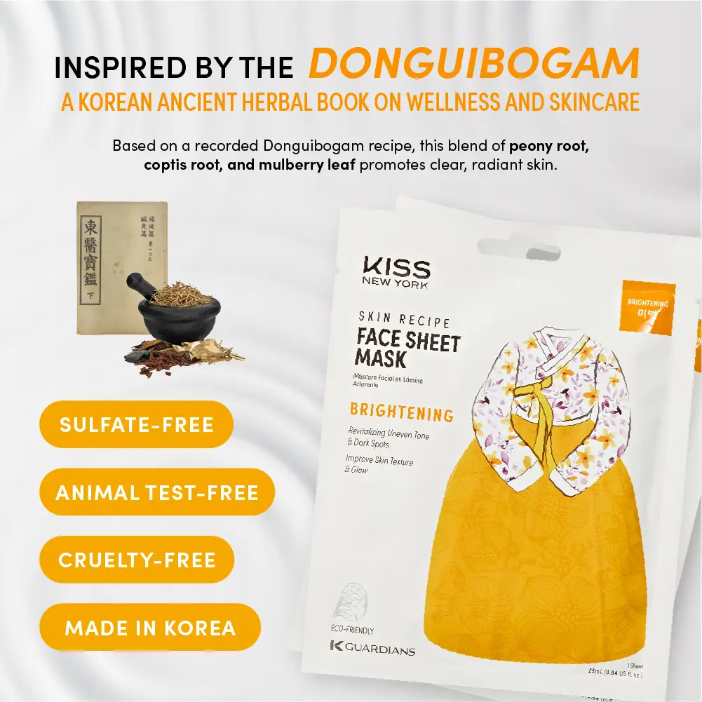Kiss New York Korean Sheet Mask for Hydration, Brightening, and Anti-Aging – Niacinamide, Collagen & Adenosine (6 Sheets) - Image 5