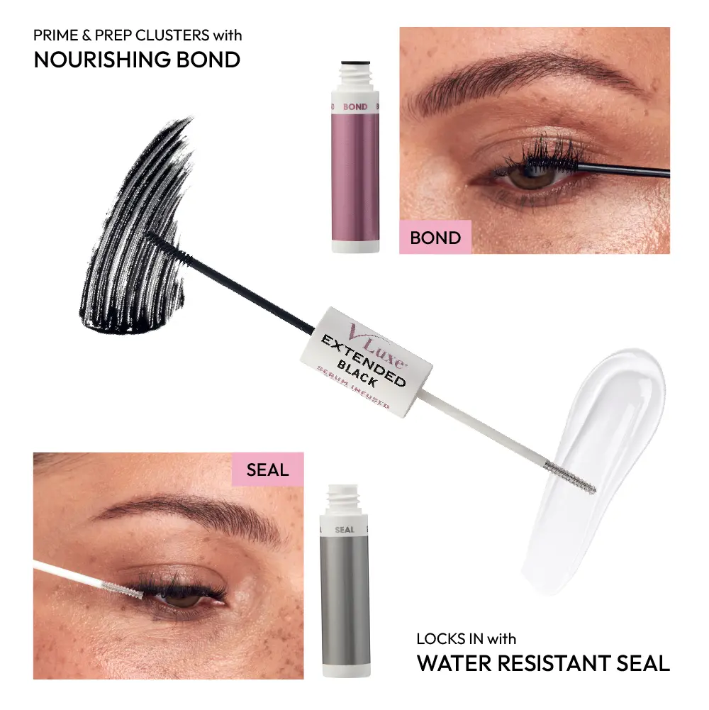 VLuxe By i•ENVY Lash Extension Bond & Seal Glue – Dual-Ended, Waterproof, Serum-Infused with Rosewater, Biotin & Vitamin C - Image 4