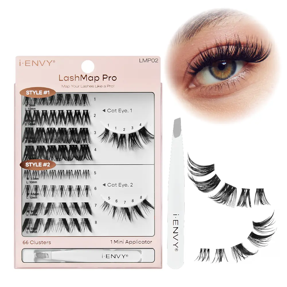 I-ENVY LashMap Pro Lash Cluster Kit with Mini Tweezer - Beginner Friendly DIY Eyelash Extensions - Image 12