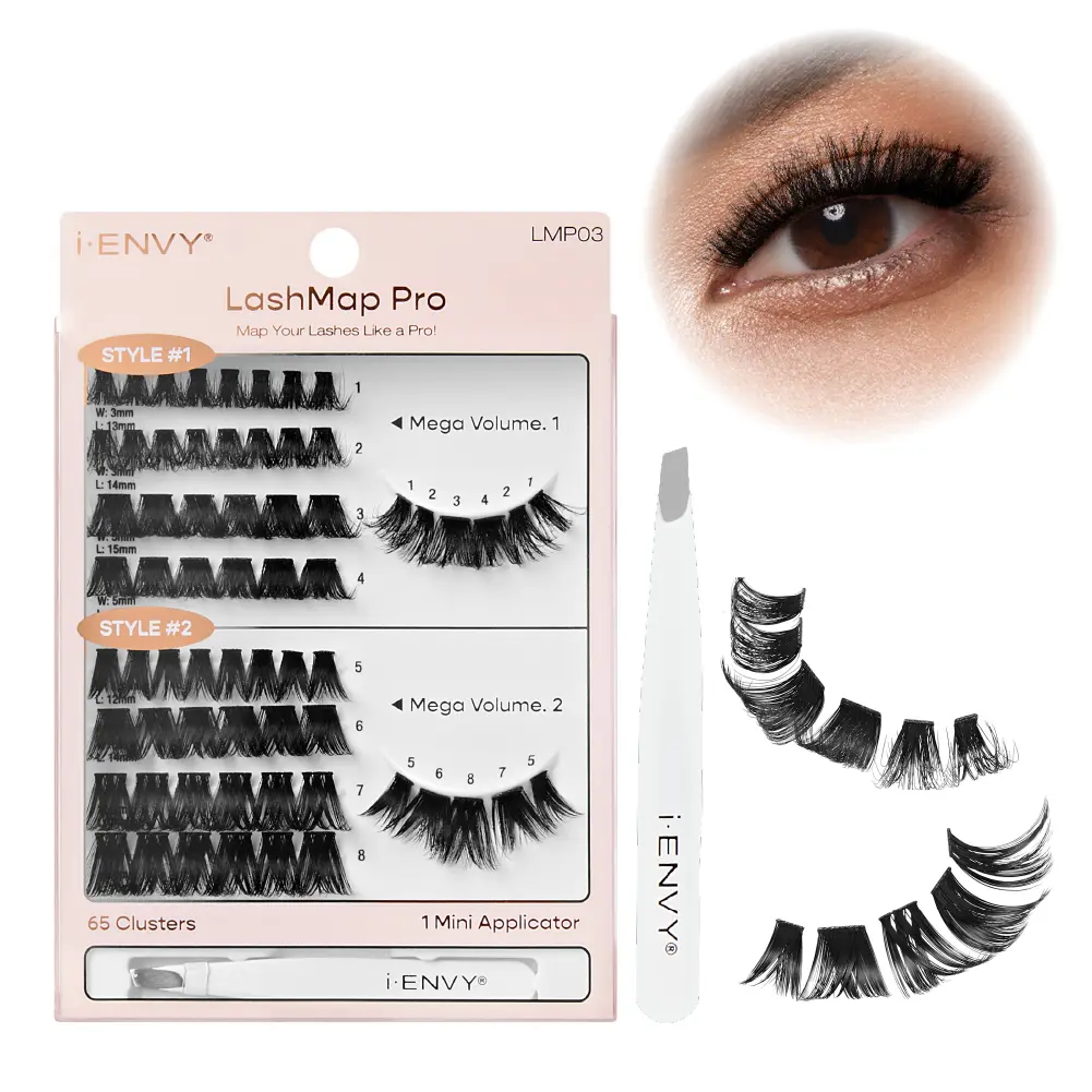 I-ENVY LashMap Pro Lash Cluster Kit with Mini Tweezer - Beginner Friendly DIY Eyelash Extensions - Image 24