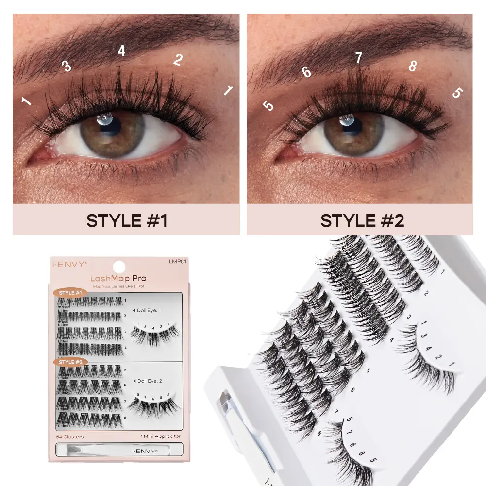 I-ENVY LashMap Pro Lash Cluster Kit with Mini Tweezer - Beginner Friendly DIY Eyelash Extensions - Image 3