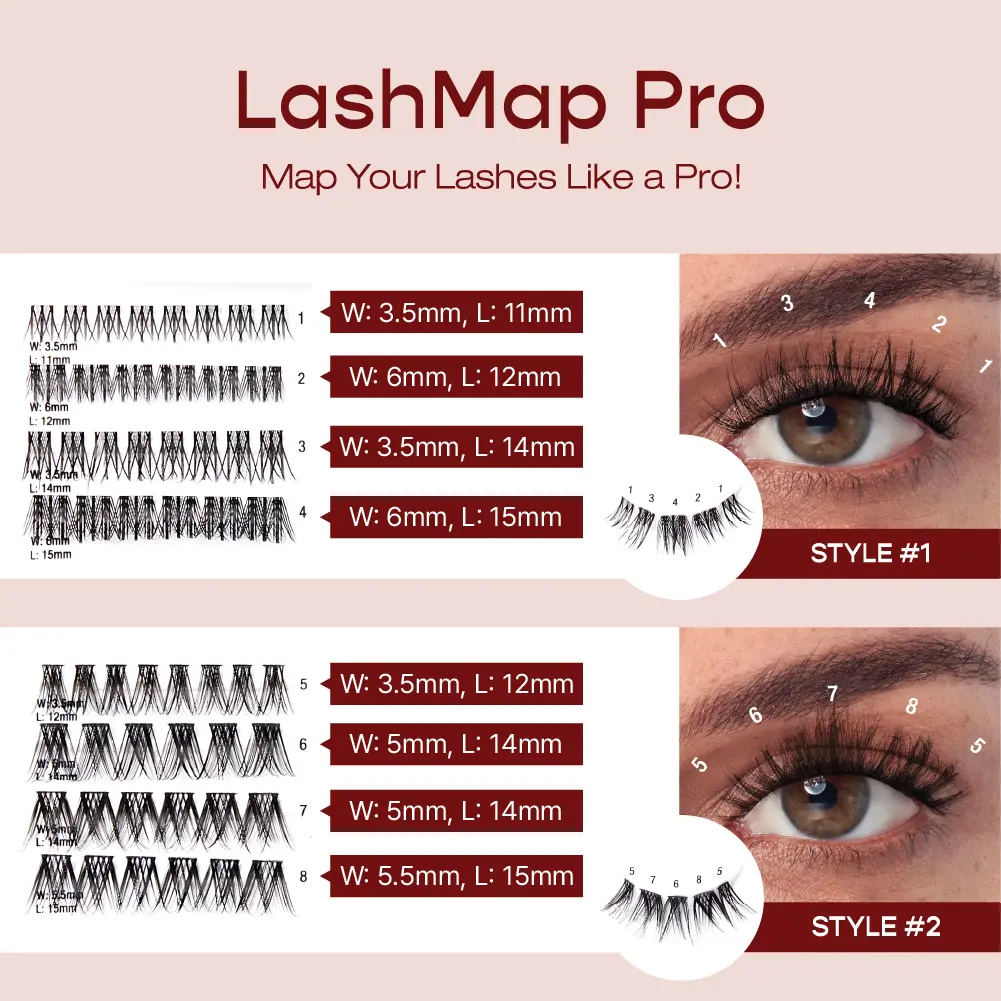 I-ENVY LashMap Pro Lash Cluster Kit with Mini Tweezer - Beginner Friendly DIY Eyelash Extensions - Image 5