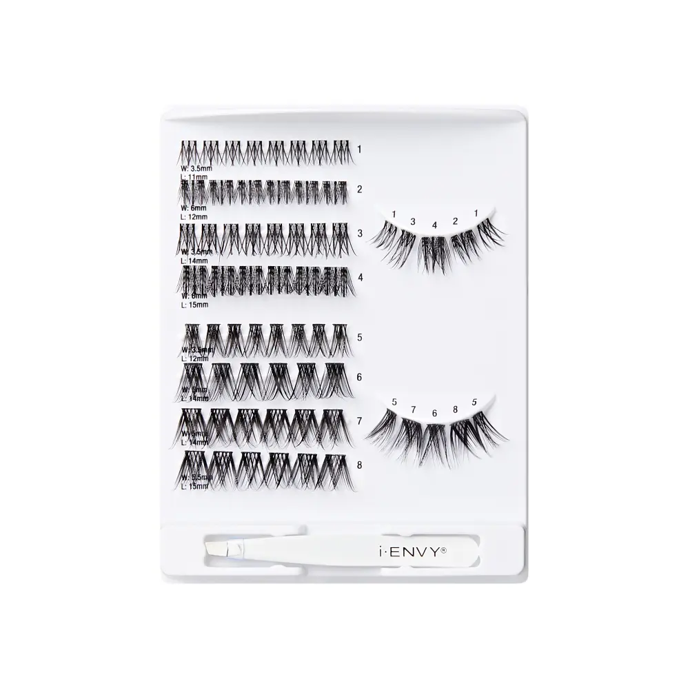I-ENVY LashMap Pro Lash Cluster Kit with Mini Tweezer - Beginner Friendly DIY Eyelash Extensions - Image 9