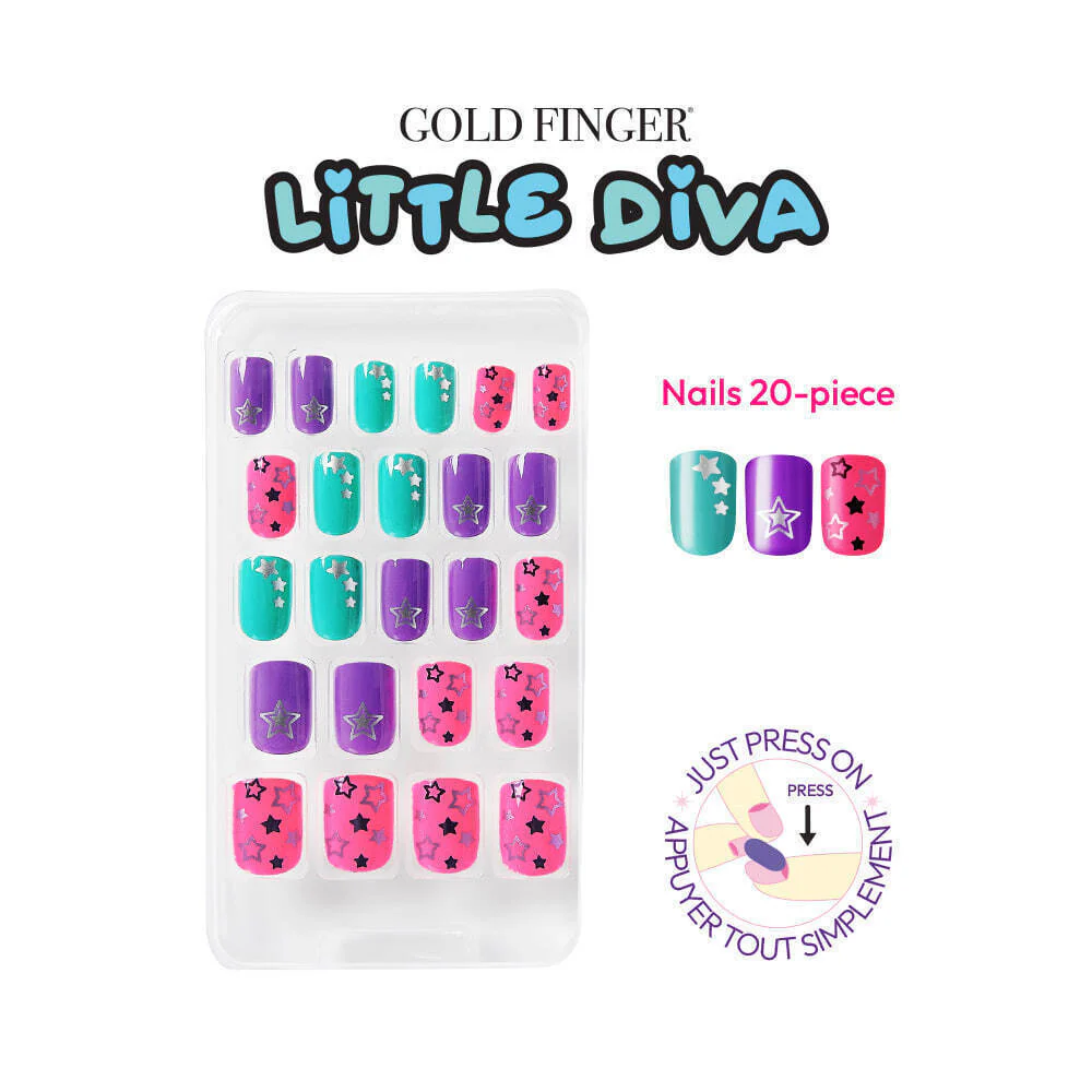 Gold Finger Little Diva Sticker Nails - Funny Face - Image 3