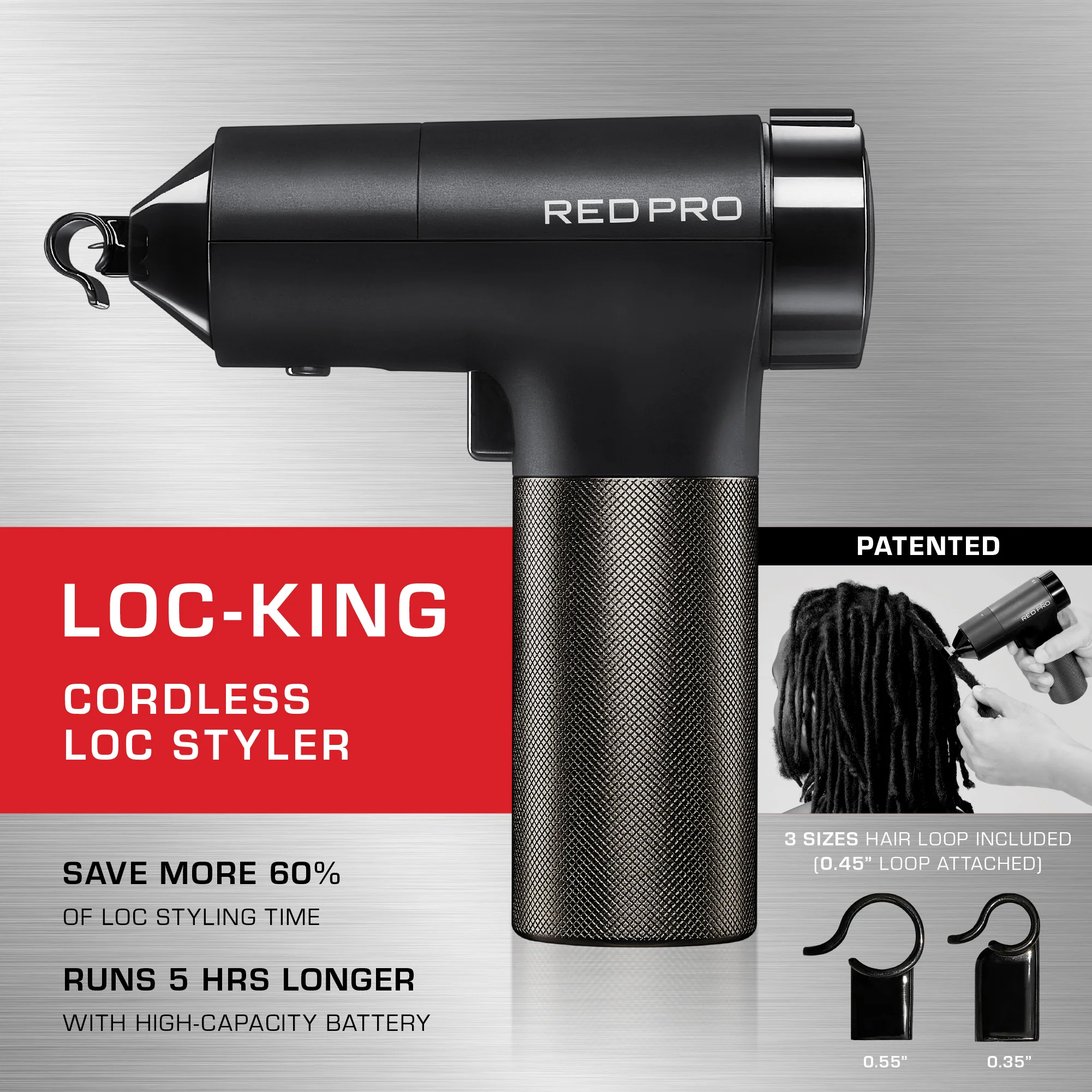 RED PRO LOC-KING Professional Bundle: Cordless Auto Loc Styler + Premium Salon Cape - Image 16