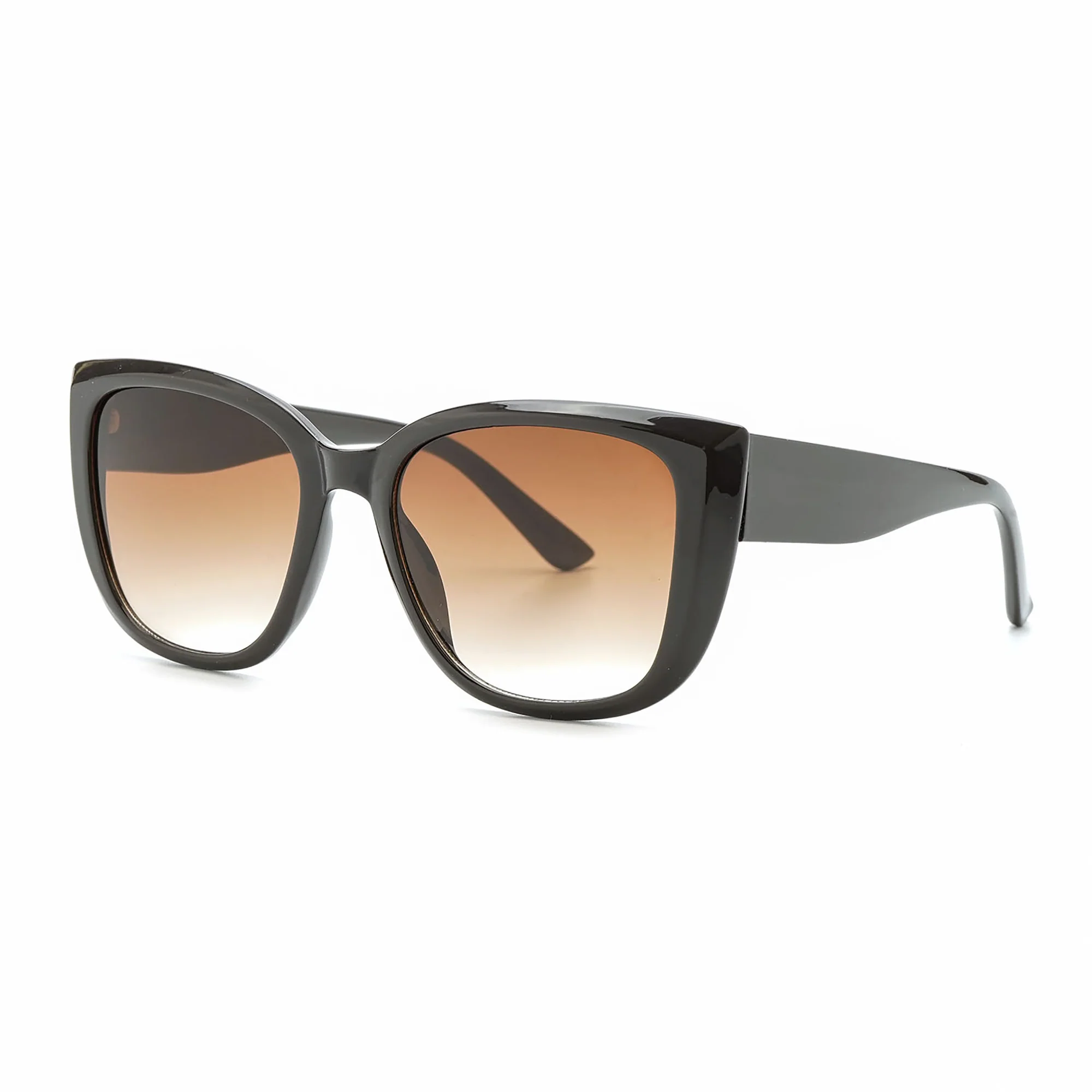Mad Shade Brown Cat Eye Sunglasses - UV400 Gradient Lens Oversized Frames - Image 5