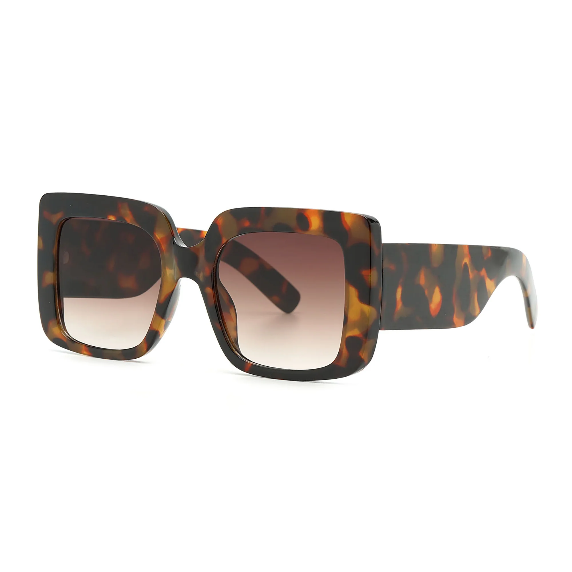 Mad Shade Brown Tortoise Square Sunglasses - UV400 Gradient Lens Oversized Frames - Image 5