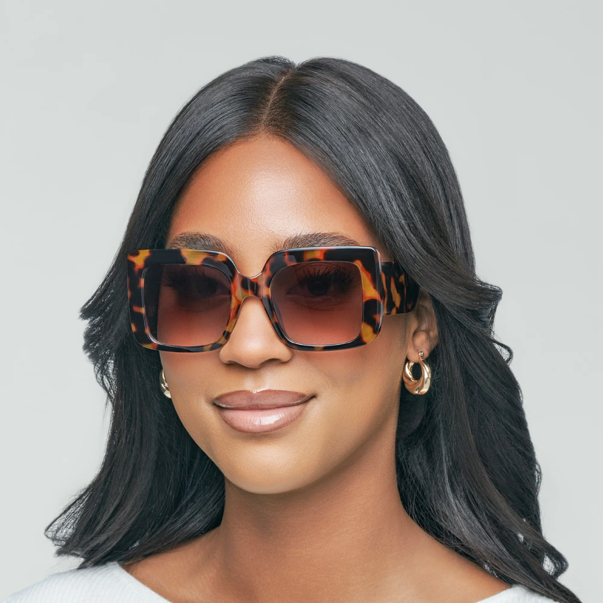 Mad Shade Brown Tortoise Square Sunglasses - UV400 Gradient Lens Oversized Frames - Image 6