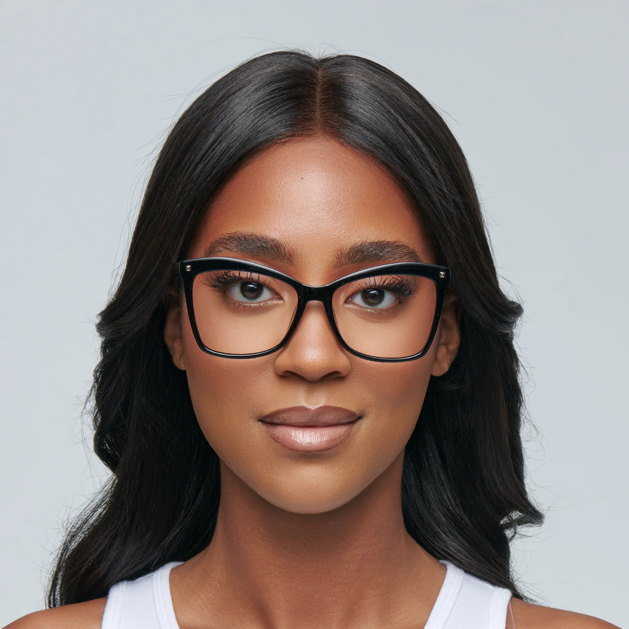 MadShade Black Cat Eye Fake Glasses with Gold Accents - Retro Clear Lens Eyewear - Image 3