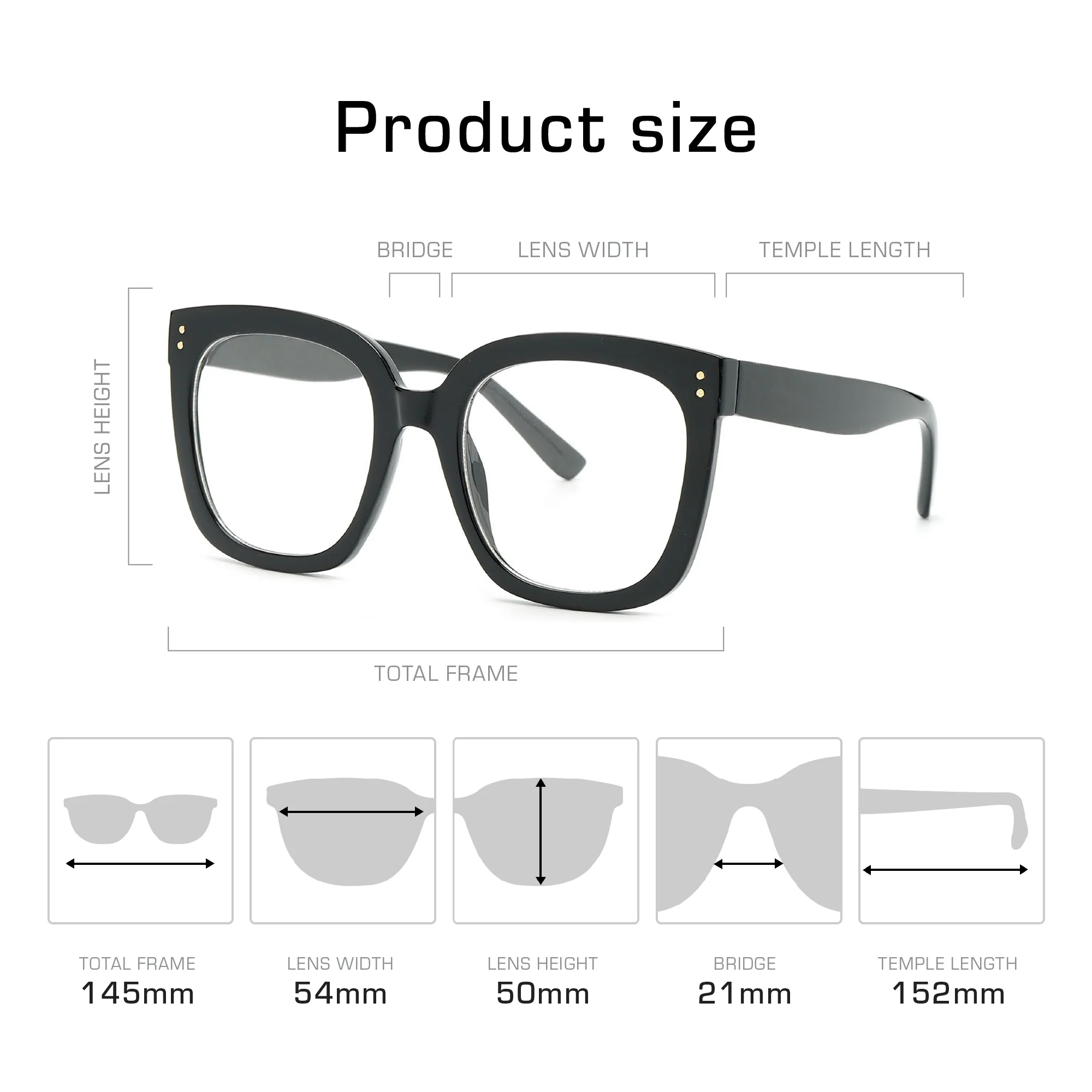 Mad Shade Retro Oversized Thick Square Glasses - Clear Lens Non-Prescription Frames - Image 5