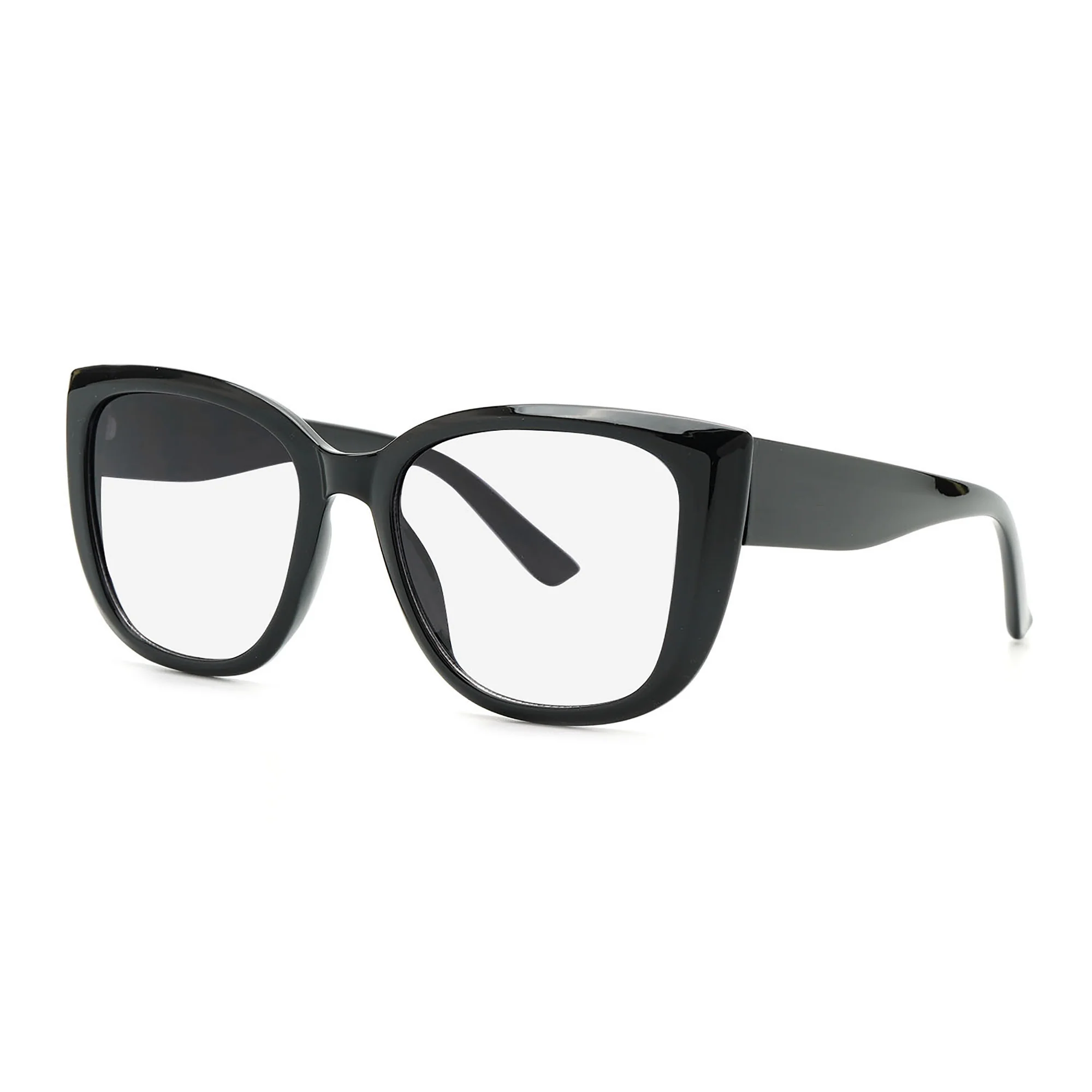 MadShade Thick Black Cat Eye Fake Glasses - 90s Retro Oversized Clear Lens Eyewear - Image 4