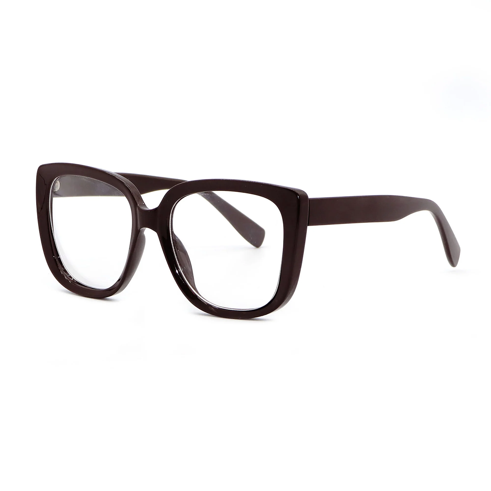 Mad Shade Thick Dark Brown Square Fake Glasses - 90s Retro Oversized Clear Lens Eyewear - Image 4