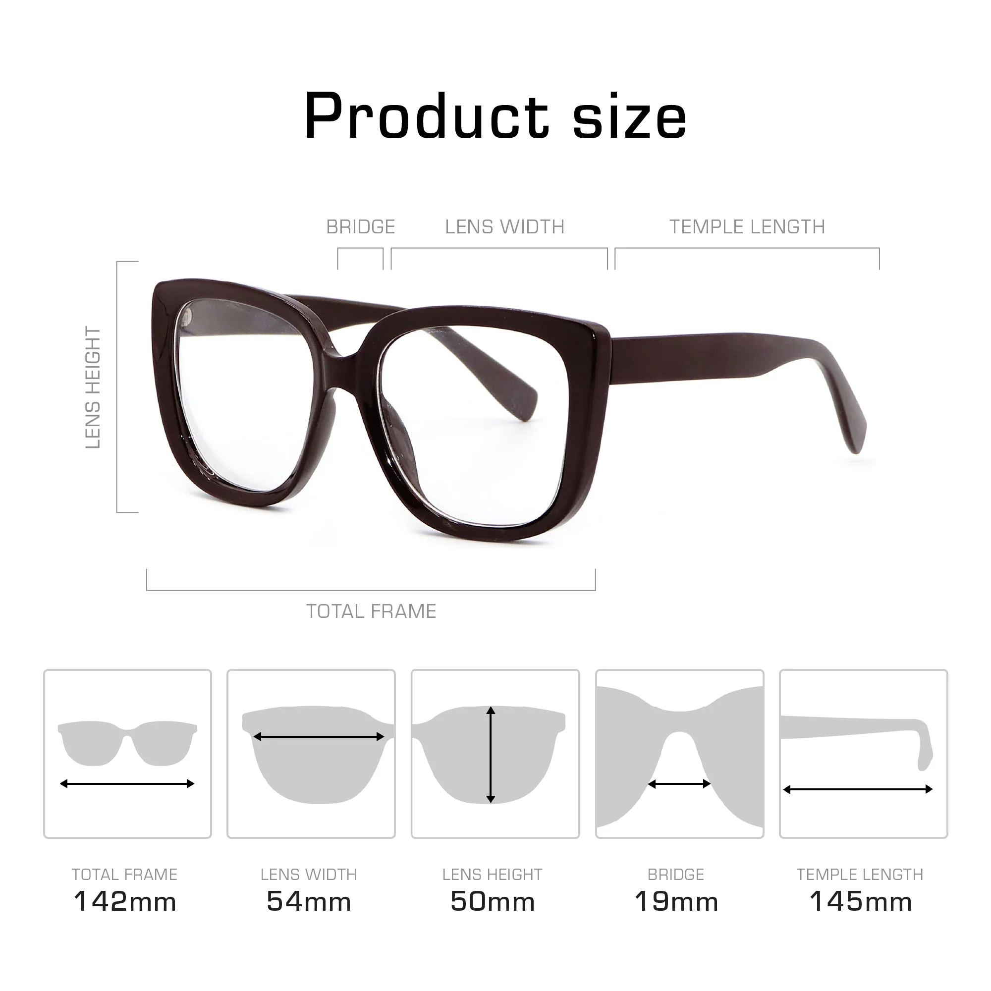 Mad Shade Thick Dark Brown Square Fake Glasses - 90s Retro Oversized Clear Lens Eyewear - Image 5