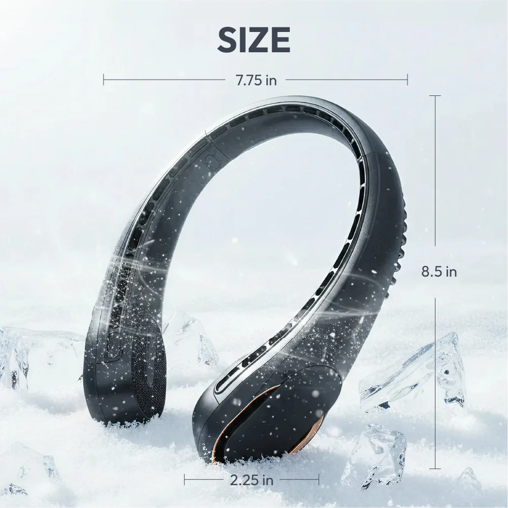 MAVIÉ Portable Neck Fan, Hands-Free Bladeless Personal Fan, 16H Long Battery Life Rechargeable Wearable Fan, 3 Speeds, Quiet 360° Airflow, Lightweight Travel Cooling Fan, Headphone Design - Image 13