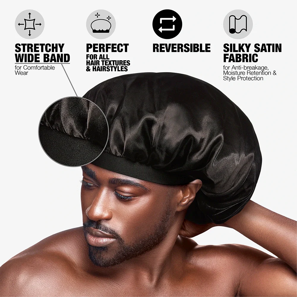RED by KISS Men's Silky Satin Bonnet – Regular & Braid Size - Image 11