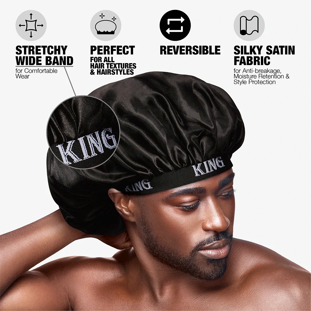 RED by KISS Men's Silky Satin Bonnet – Regular & Braid Size - Image 16