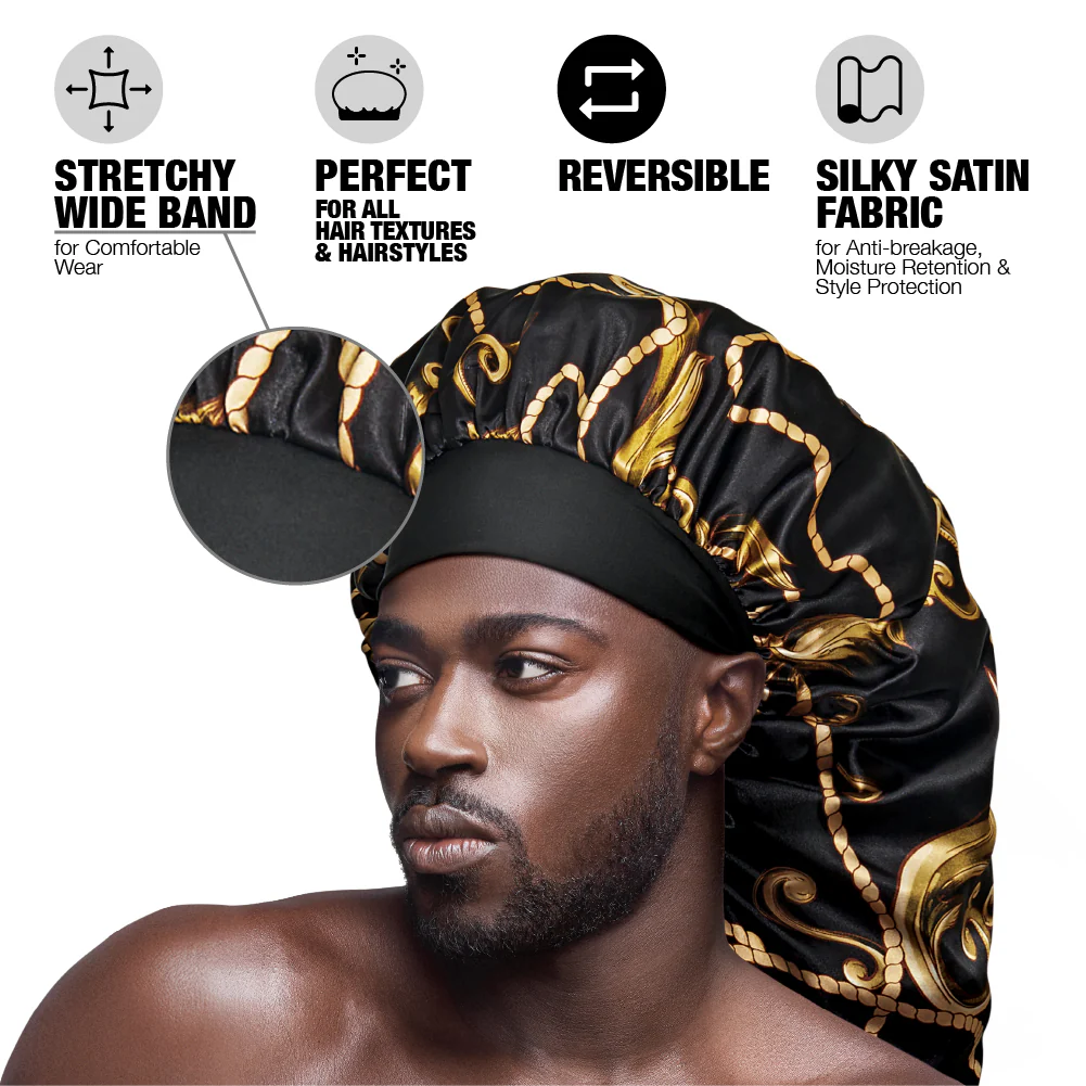 RED by KISS Men's Silky Satin Bonnet – Regular & Braid Size - Image 23