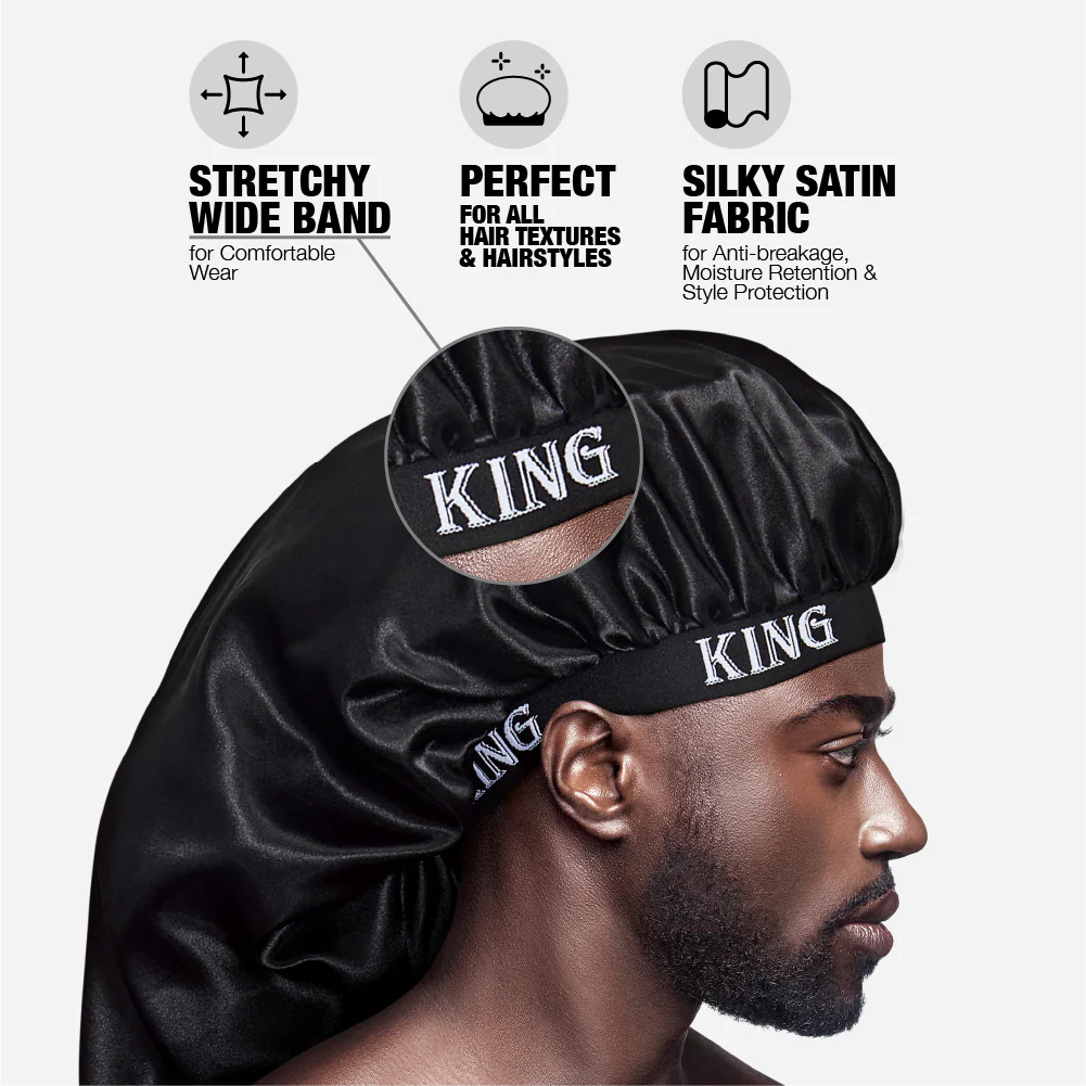 RED by KISS Men's Silky Satin Bonnet – Regular & Braid Size - Image 29