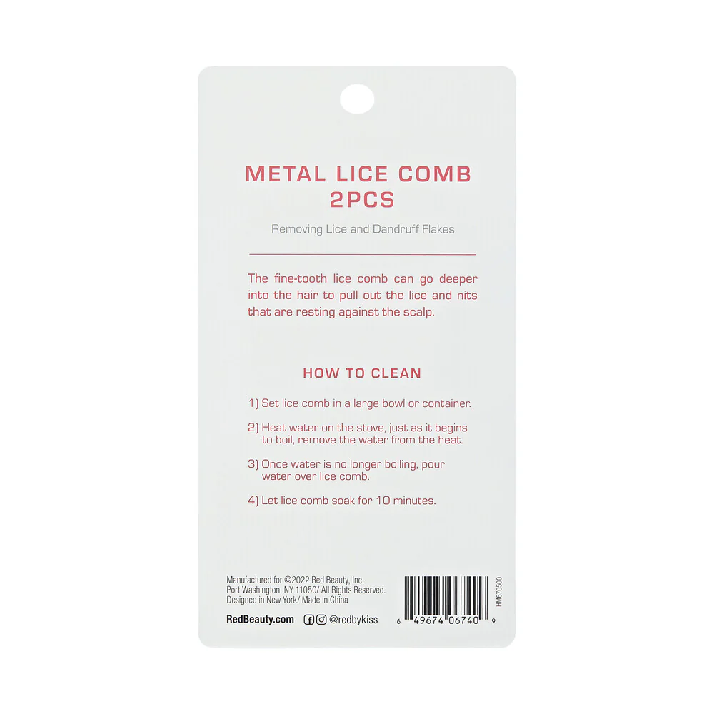 RED by KISS Metal Lice Comb (2pcs) - Image 6