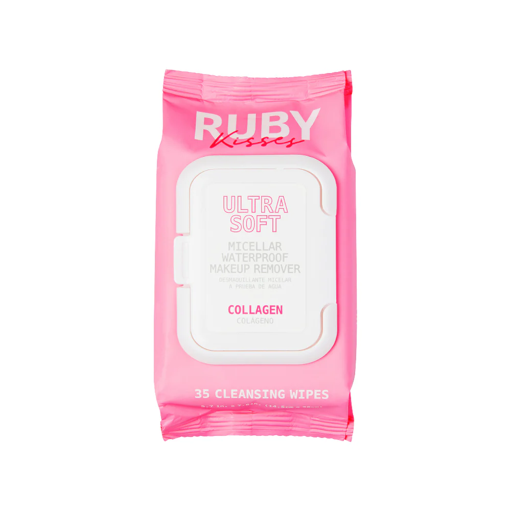 Ruby Kisses Micellar Waterproof  Makeup Removing Wipes - Collagen - Image 2