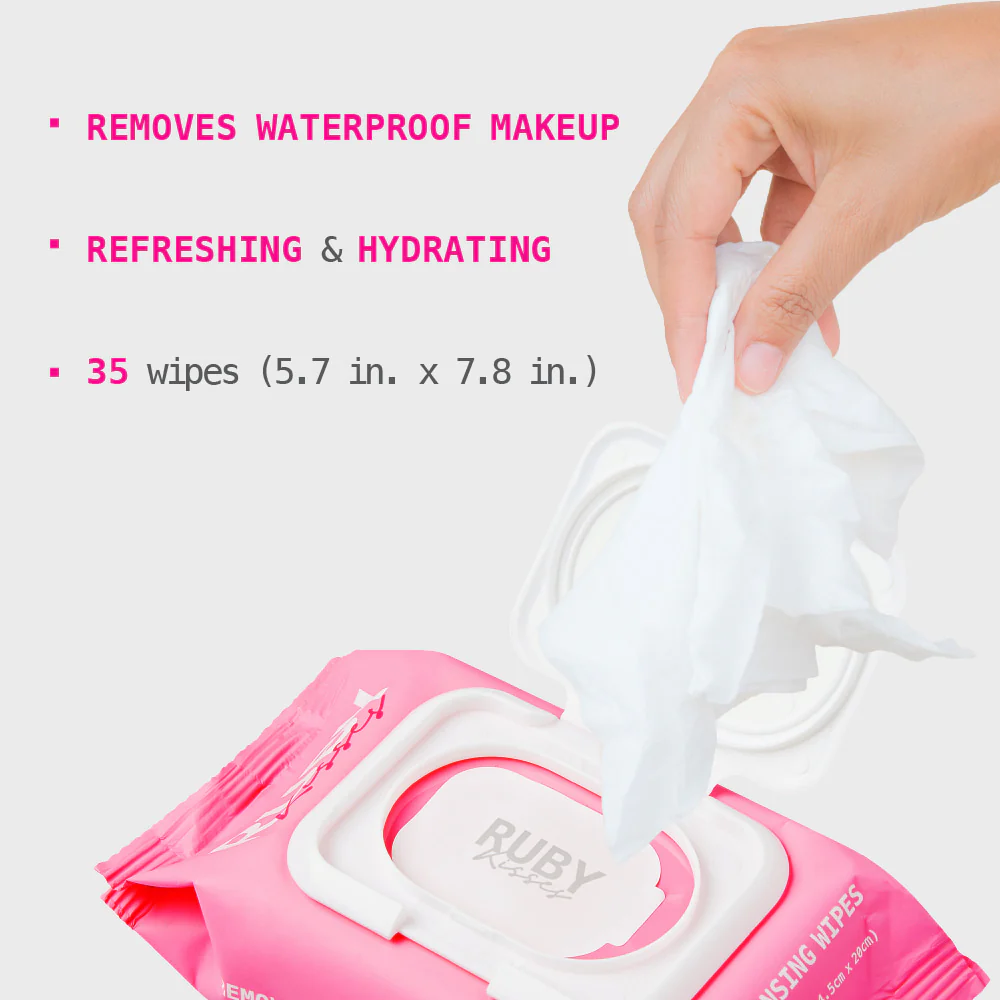 Ruby Kisses Micellar Waterproof  Makeup Removing Wipes - Collagen - Image 4