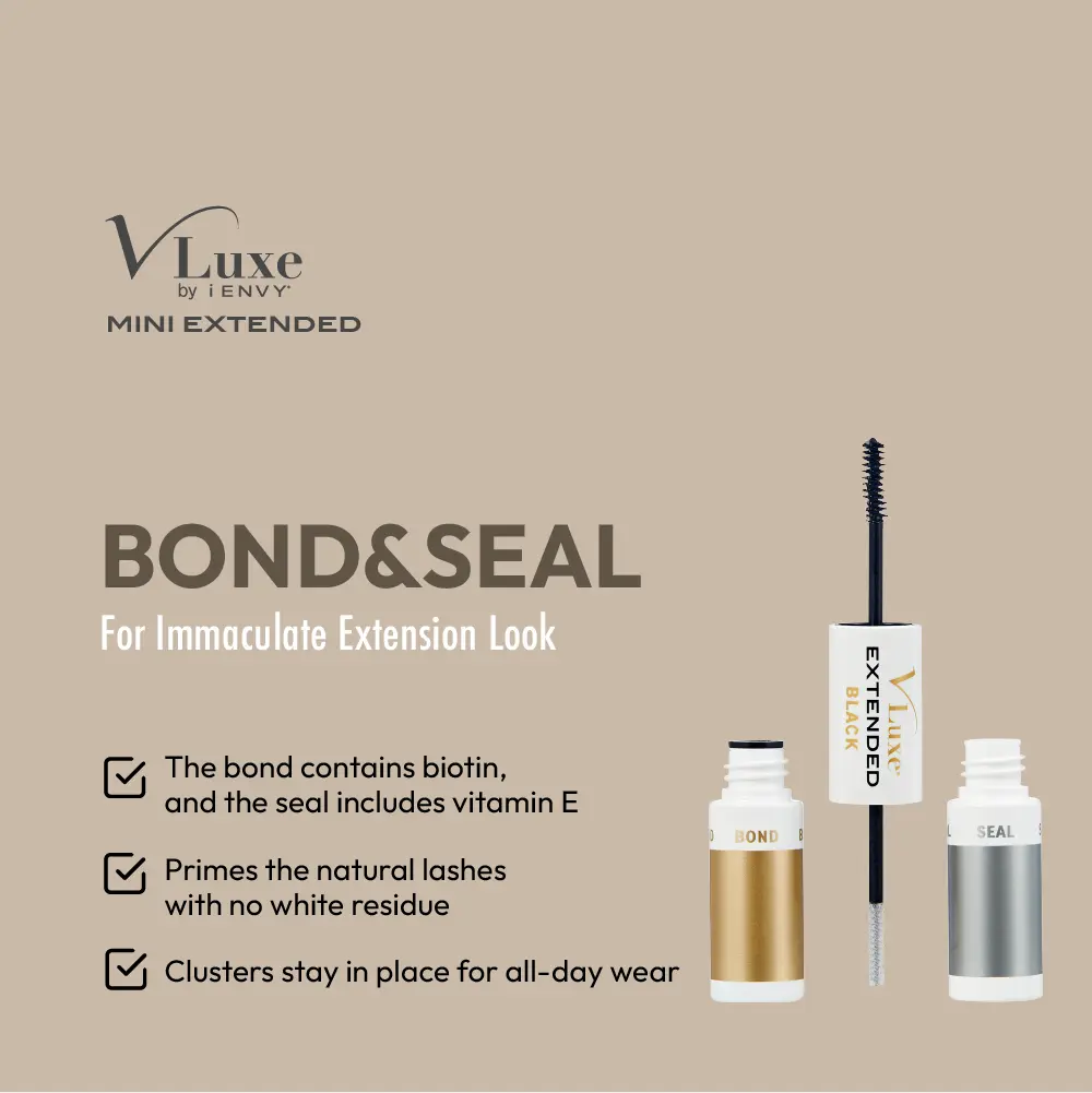 VLuxe By i•ENVY Mini Bond & Seal Lash Glue – Dual-Ended, Waterproof Adhesive with Biotin & Vitamin E for Lash Extensions & Clusters - Image 9