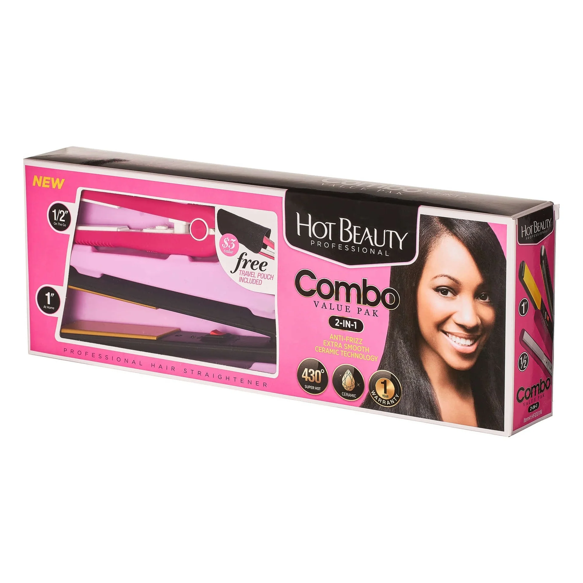 Hot Beauty Mini Ceramic Flat Iron Combo - Image 5