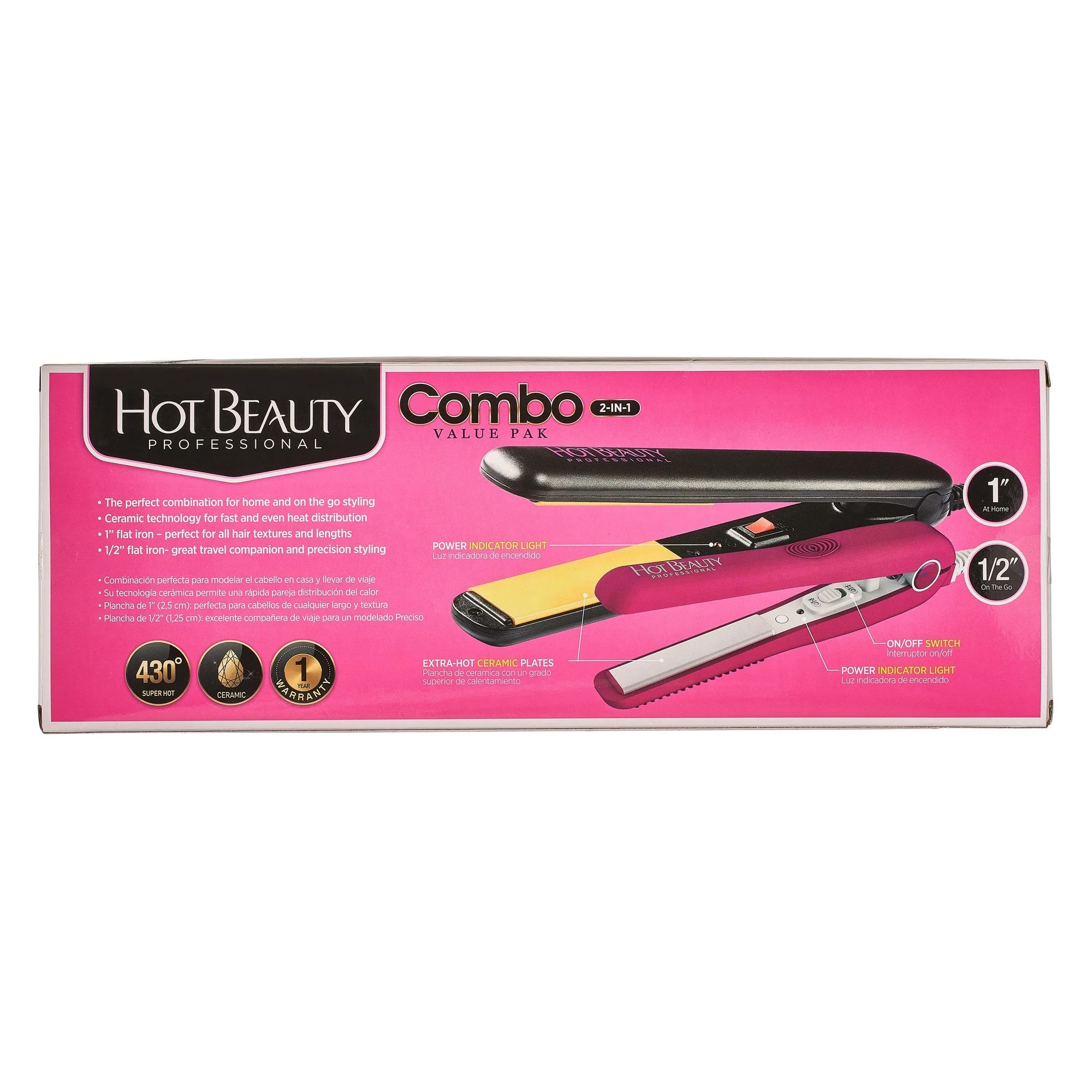 Hot Beauty Mini Ceramic Flat Iron Combo - Image 6