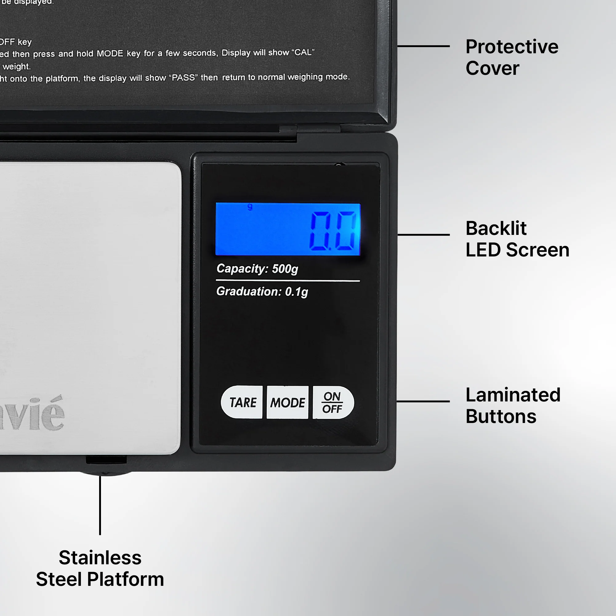 MAVIE Mini Digital Pocket Scale – 500g High Precision Jewelry & Food Scale with 7 Units & Protective Cover - Image 5