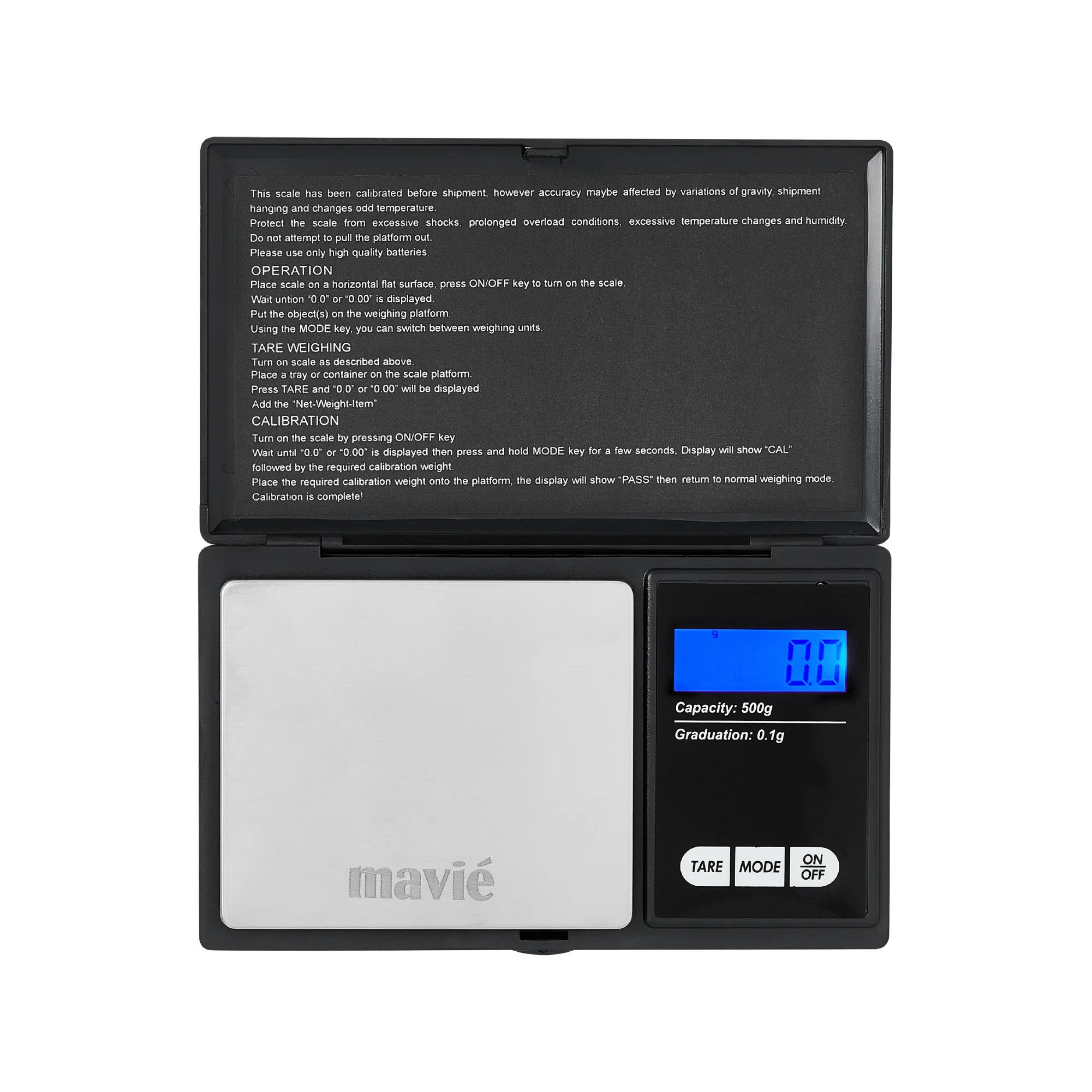 MAVIE Mini Digital Pocket Scale – 500g High Precision Jewelry & Food Scale with 7 Units & Protective Cover - Image 7