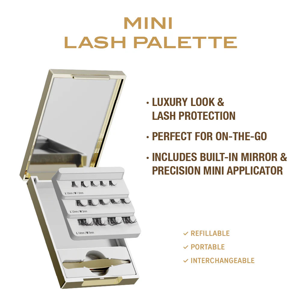 VLuxe By i•ENVY Mini Lash Palette with Mirror & Tweezer Applicator (No Lashes Included) - Image 2