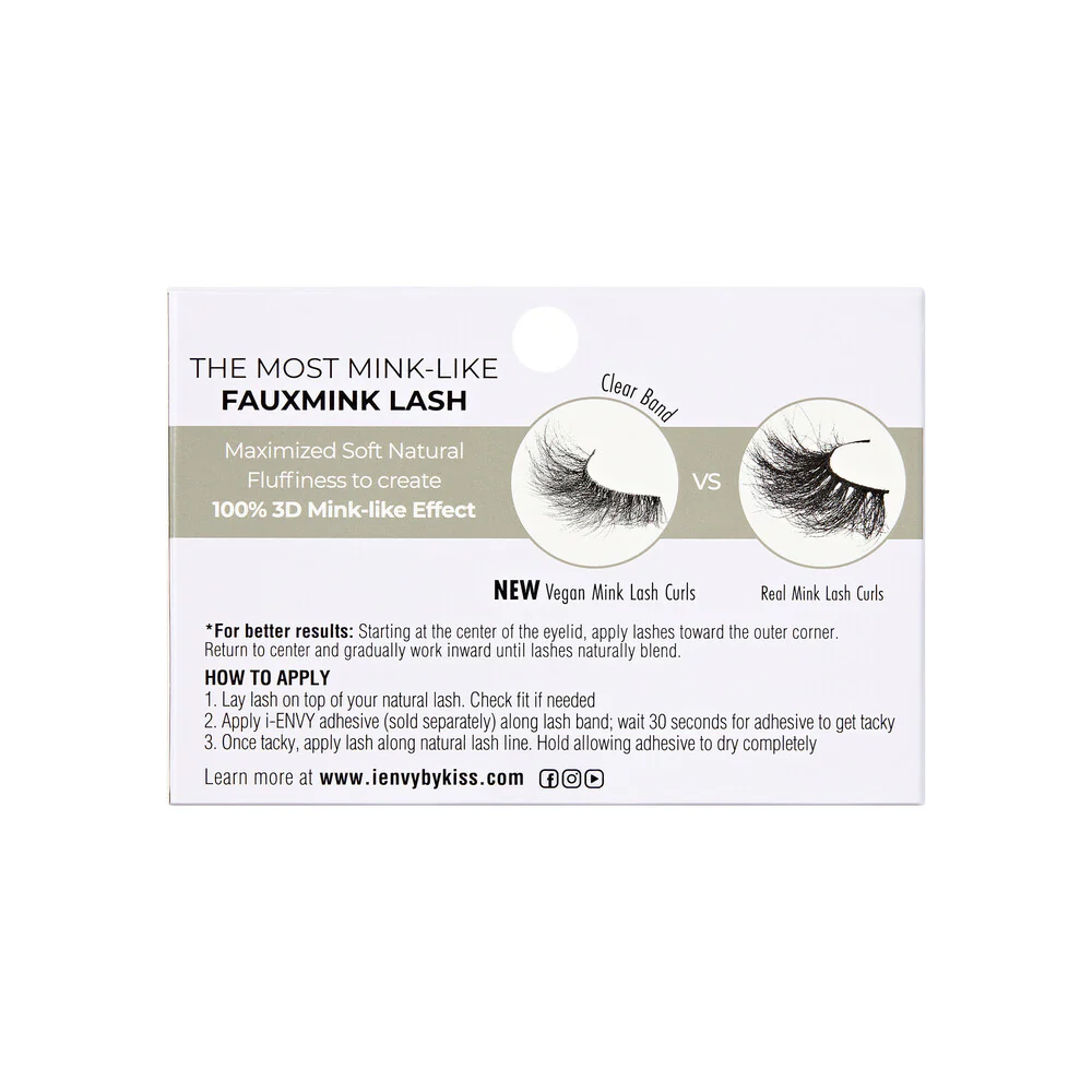I-ENVY Mink Impact Lite Clear Band Vegan Faux Mink Strip Lash - Image 10