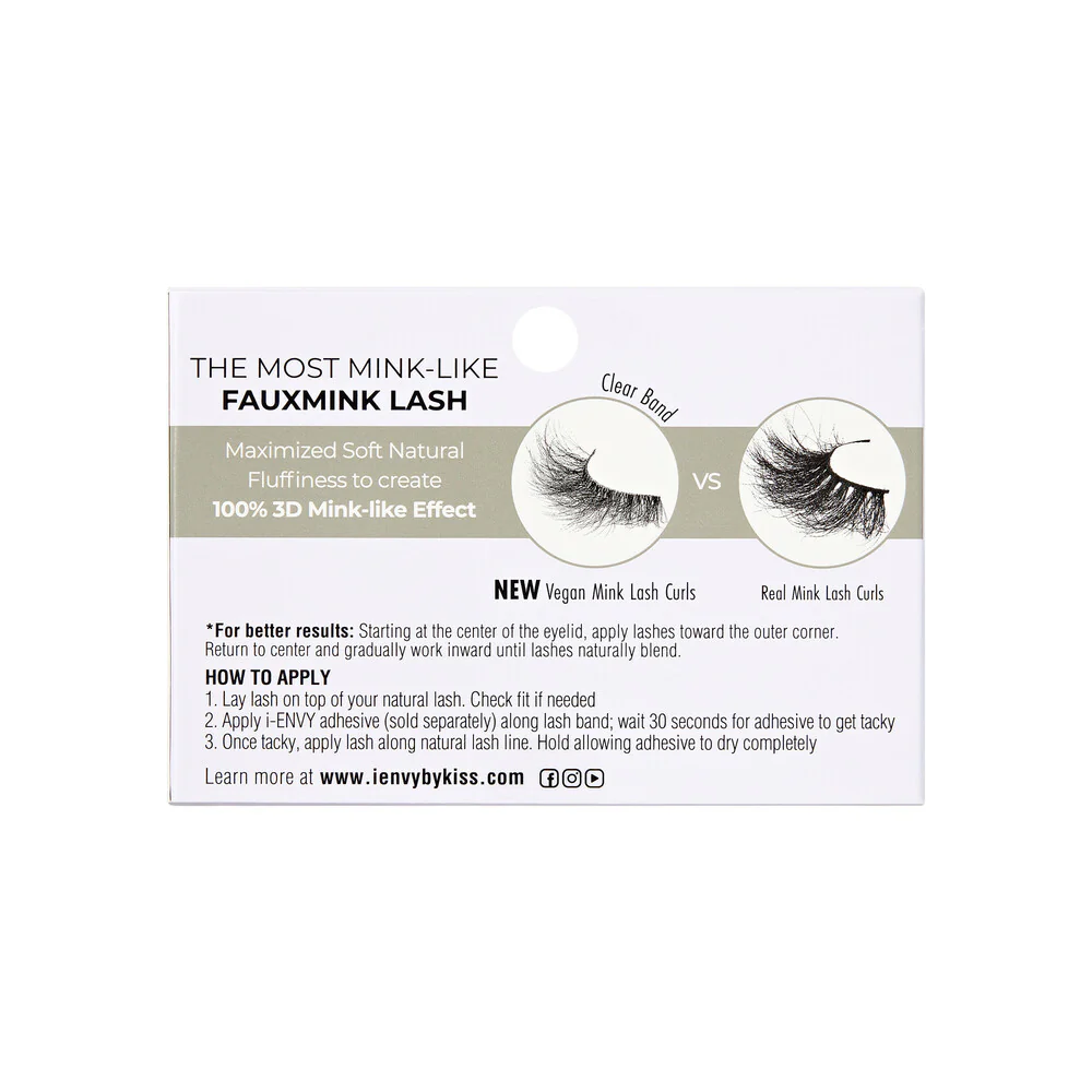 I-ENVY Mink Impact Lite Clear Band Vegan Faux Mink Strip Lash - Image 109
