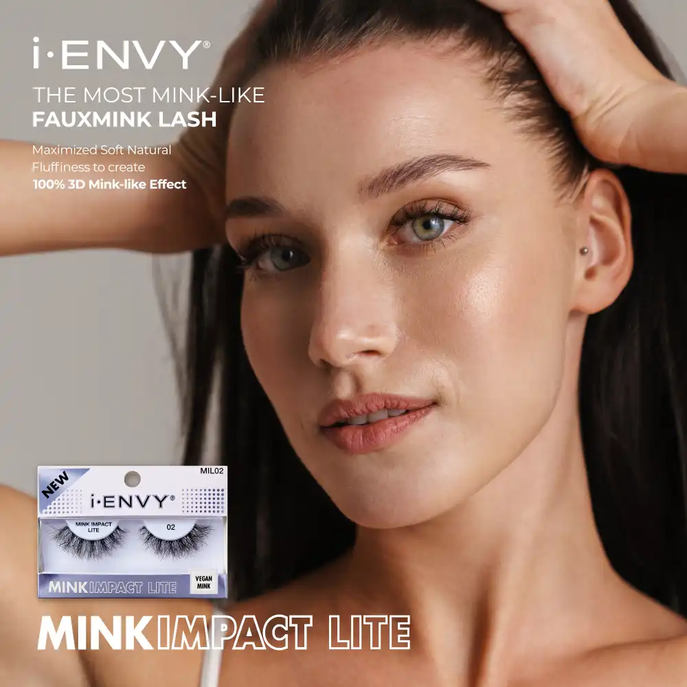 I-ENVY Mink Impact Lite Clear Band Vegan Faux Mink Strip Lash - Image 14