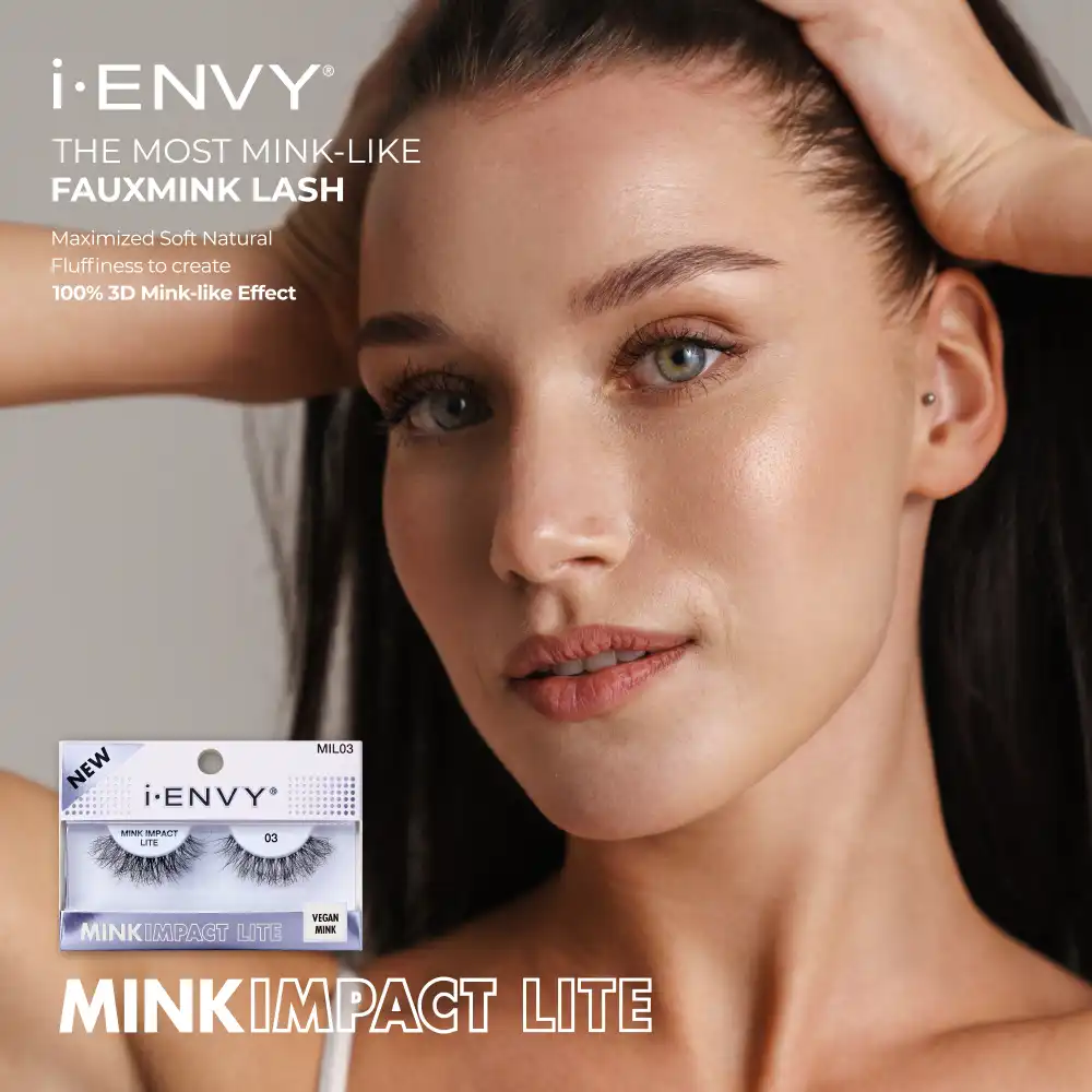 I-ENVY Mink Impact Lite Clear Band Vegan Faux Mink Strip Lash - Image 25