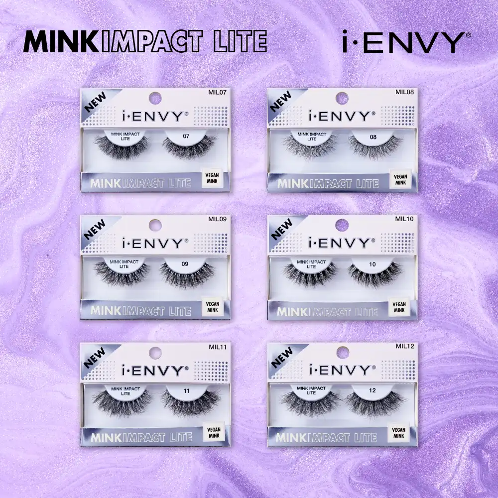 I-ENVY Mink Impact Lite Clear Band Vegan Faux Mink Strip Lash - Image 28