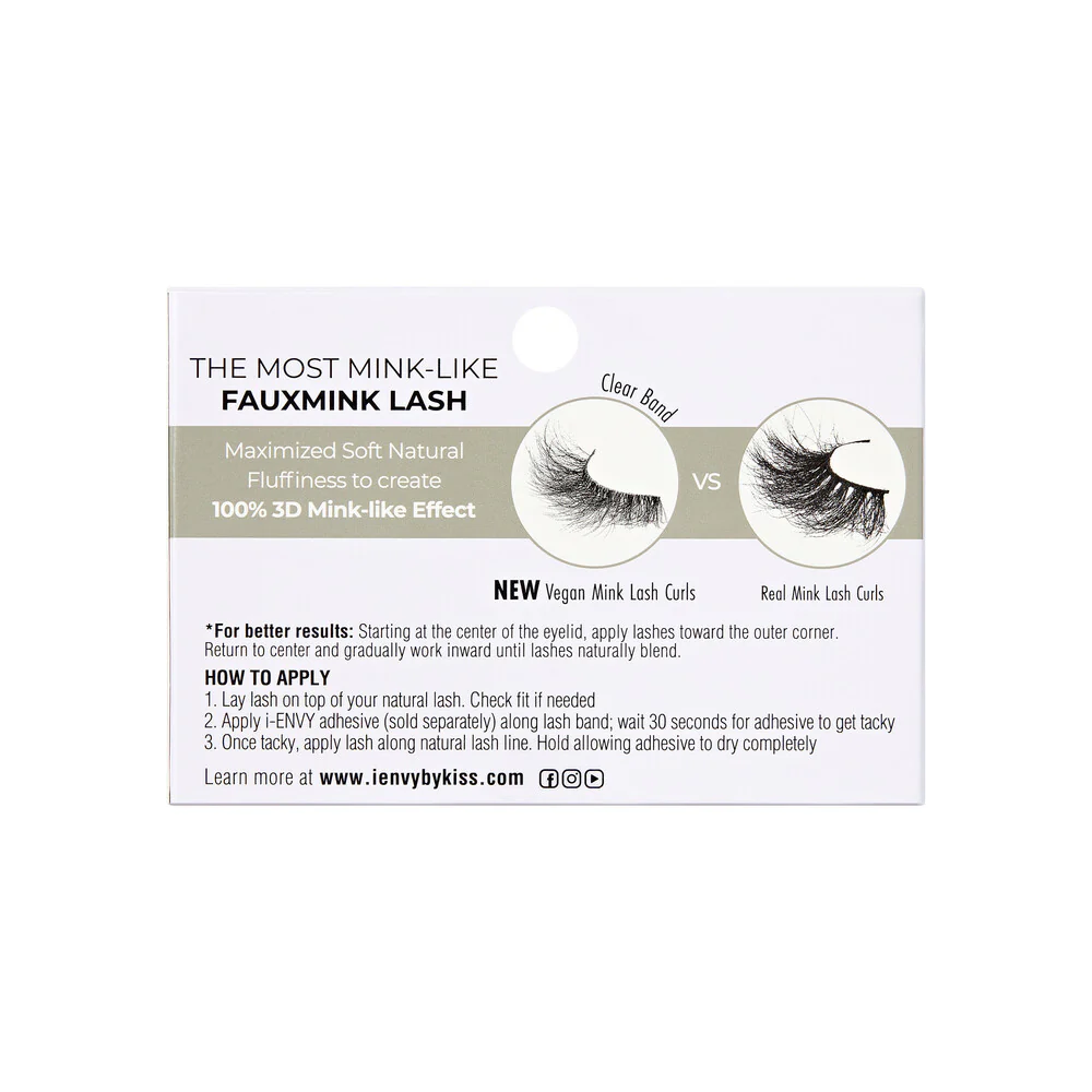 I-ENVY Mink Impact Lite Clear Band Vegan Faux Mink Strip Lash - Image 32