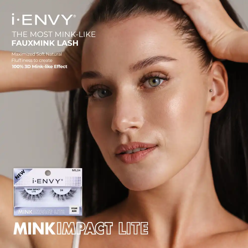 I-ENVY Mink Impact Lite Clear Band Vegan Faux Mink Strip Lash - Image 36