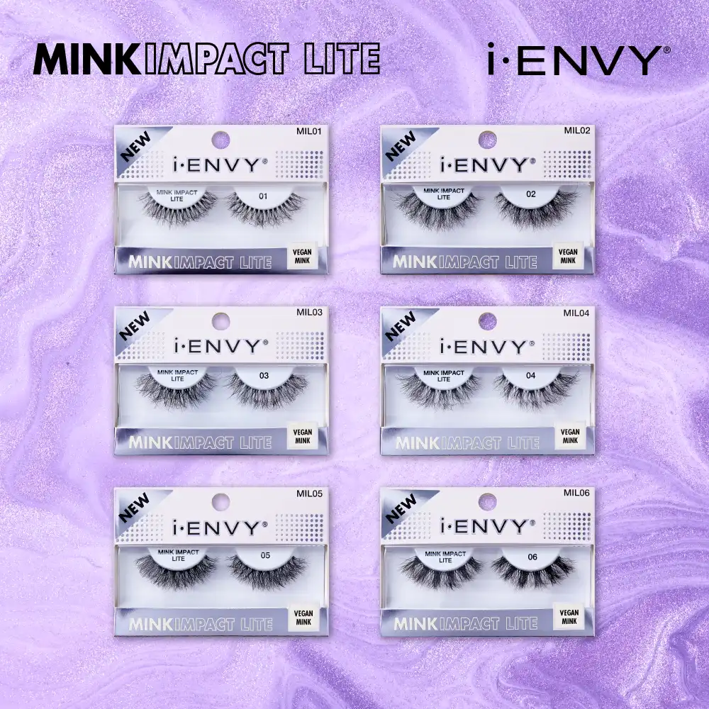 I-ENVY Mink Impact Lite Clear Band Vegan Faux Mink Strip Lash - Image 60